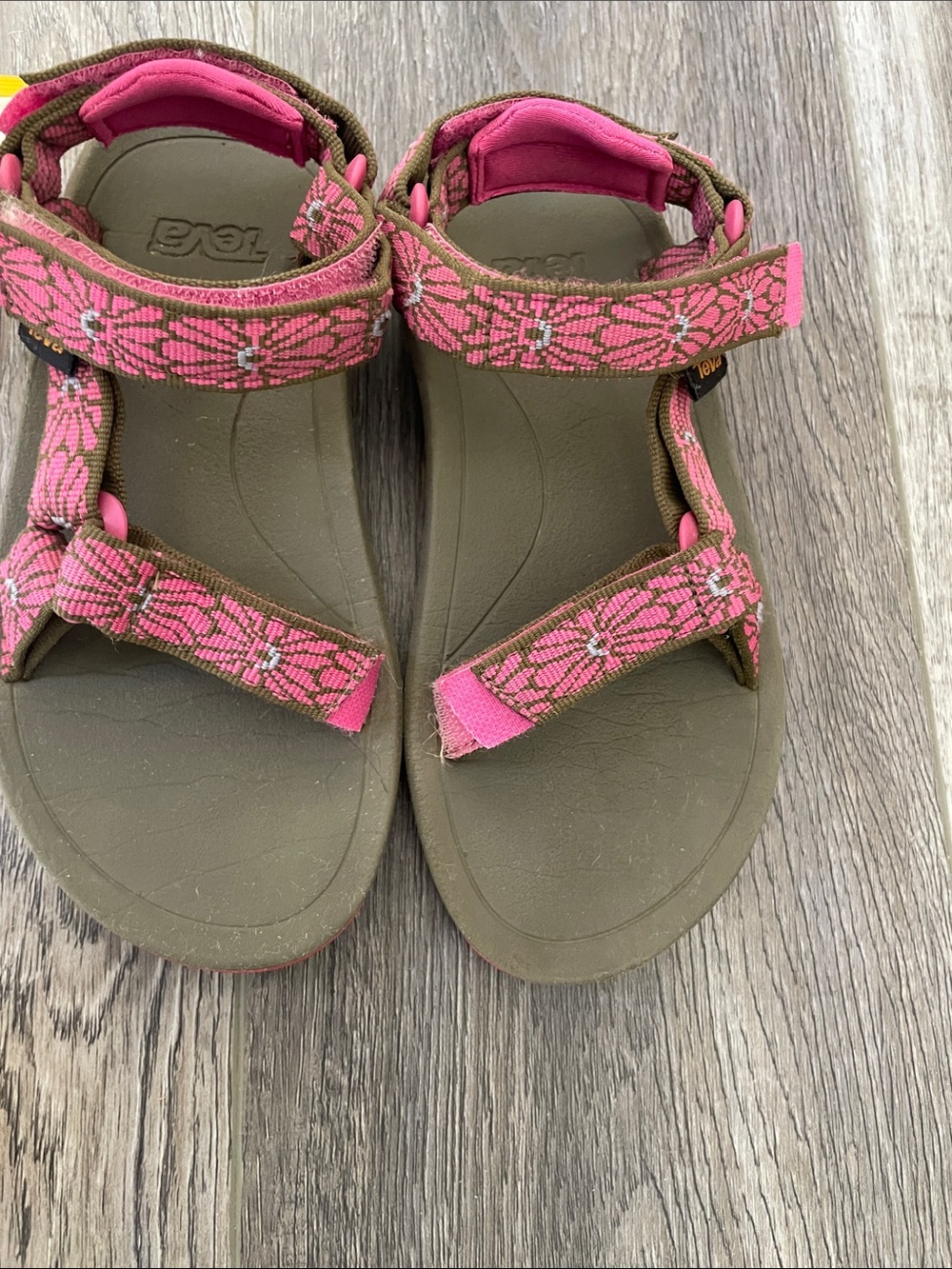 Kids Pink Teva Floral Strap Sandals